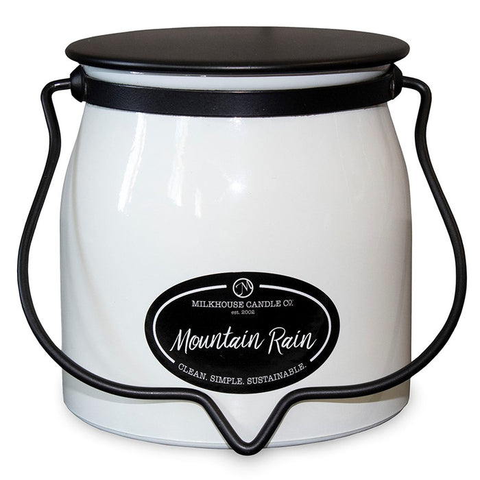Milkhouse Creamery Collection Soy Candle: Mountain Rain, 16-oz. Butter Jar