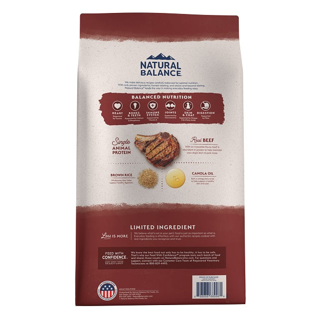 Natural Balance Limited Ingredient Beef & Brown Rice Recipe Dog Food 24 lbs.