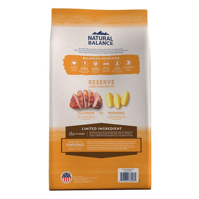 Natural Balance Limited Ingredient Reserve Grain Free Duck & Potato Recipe Dog Food