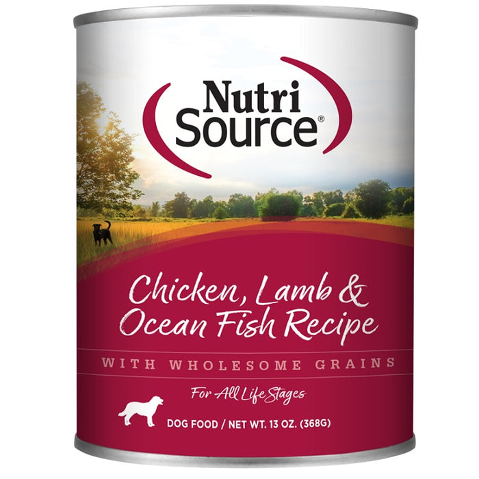 Nutrisource® Chicken, Lamb & Ocean Fish Canned Dog Food, Case of 12, 13 oz. Cans