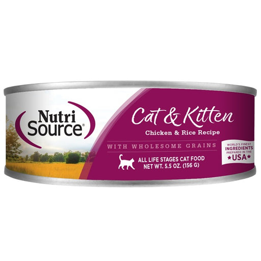 Nutrisource® Chicken & Rice Canned Cat Food, Case of 12, 5.5 oz. Cans