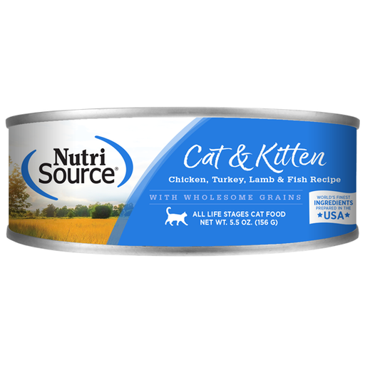 Nutrisource® Chicken, Turkey, Lamb & Fish Canned Cat Food, Case of 12, 5.5 oz. Cans