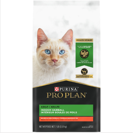 Purina Pro Plan Adult Dry Cat Food, Indoor Salmon & Rice Formula- 7 lb.