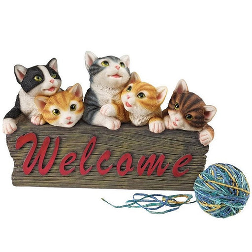 Kitten Kaboodle Cat Welcome Statue