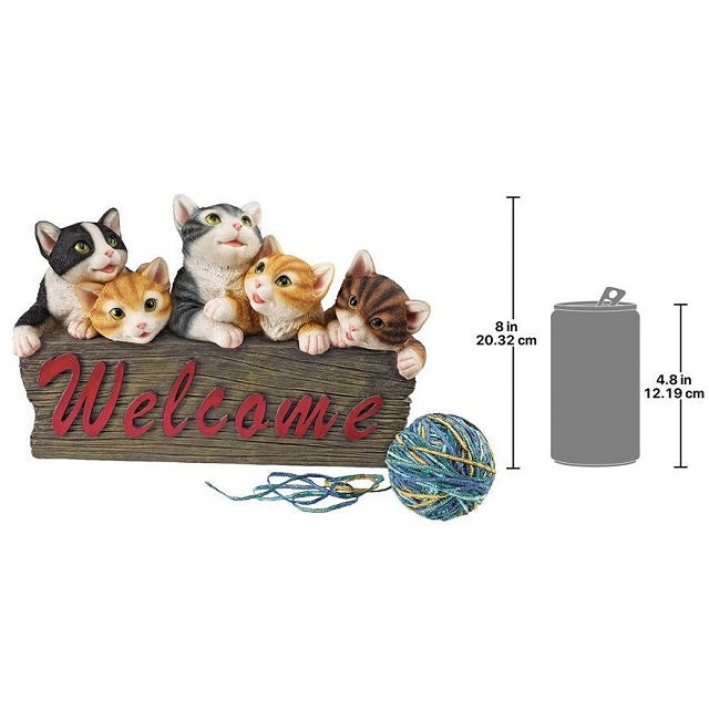 Kitten Kaboodle Cat Welcome Statue