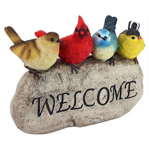 Birdy Welcome Garden Stone Statue, Large