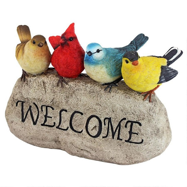 Birdy Welcome Garden Stone Statue, Large