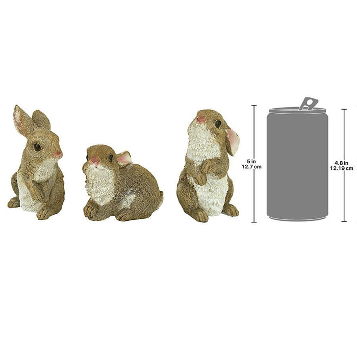 The Bunny Den, 3-Piece Garden Rabbit Statue Set