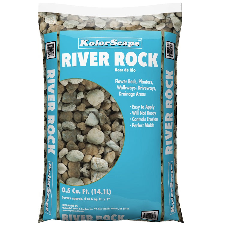 Kolorscape River Rock Garden Stone, 0.5 Cu. Ft.