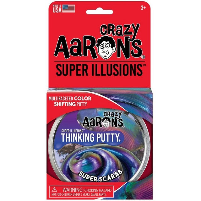 Crazy Aarons Super Illusions Color Shifting Thinking Putty, Super Scarab 4" Tin