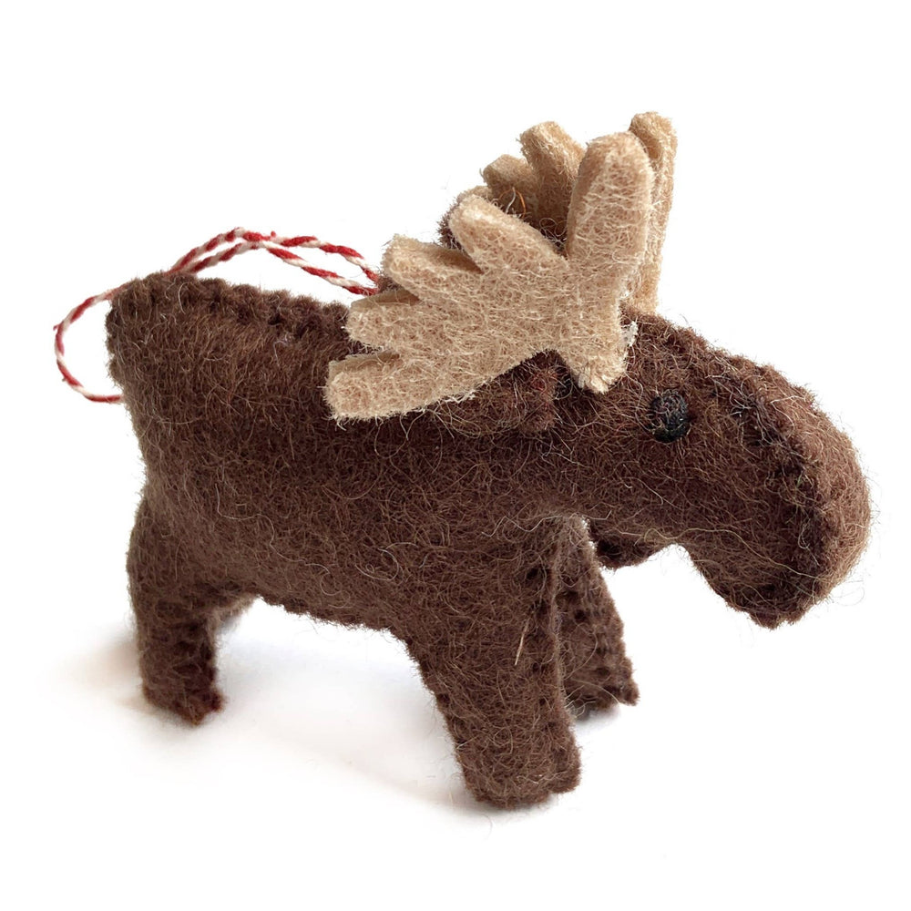 Moose Felt Wool Ornament