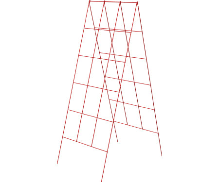 vertical a-frame plant support trellis Panacea 48"x18" A Frame Red Trellis