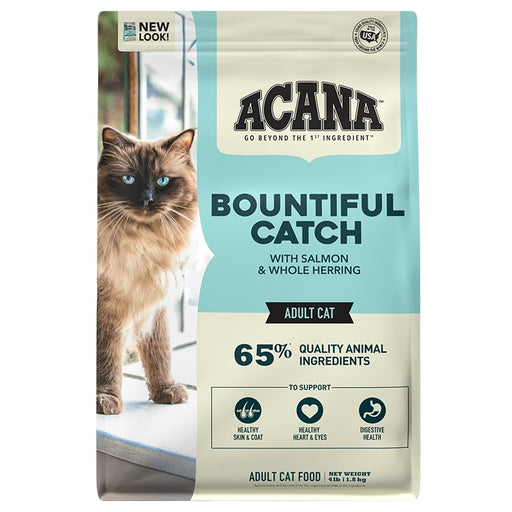 ACANA Bountiful Catch Salmon Catfish and Herring Dry Cat Food, 4-lbs.