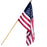American Flag Set, 2.5' x 4' Polycotton, 5-Ft. Wood Pole