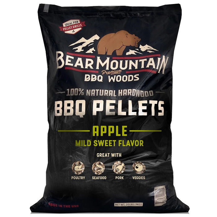 Bear Mountain Apple BBQ Wood Pellets, 20-lbs
