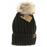 Adult Solid Fuzzy Lined Fur Pom Beanie, Assorted Colors