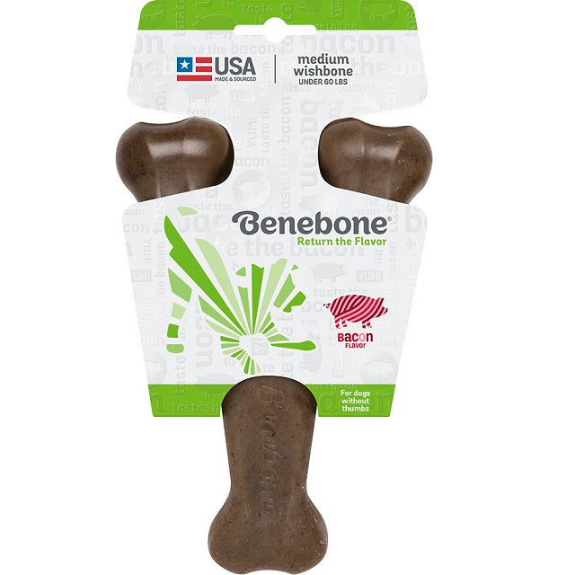 Benebone Wishbone Bacon Dog Chew, Medium