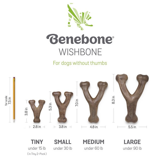 Benebone Wishbone Peanut Dog Chew, Large