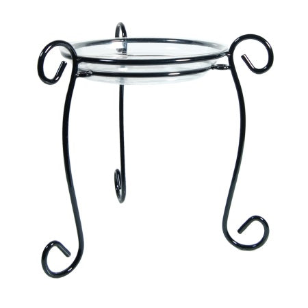 Plant Stand, Black Scroll with Saucer