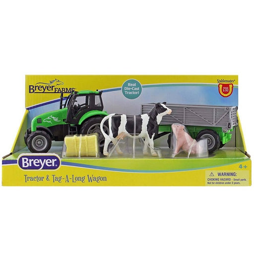 Breyer Farms Tractor & Tag-a-Long Wagon