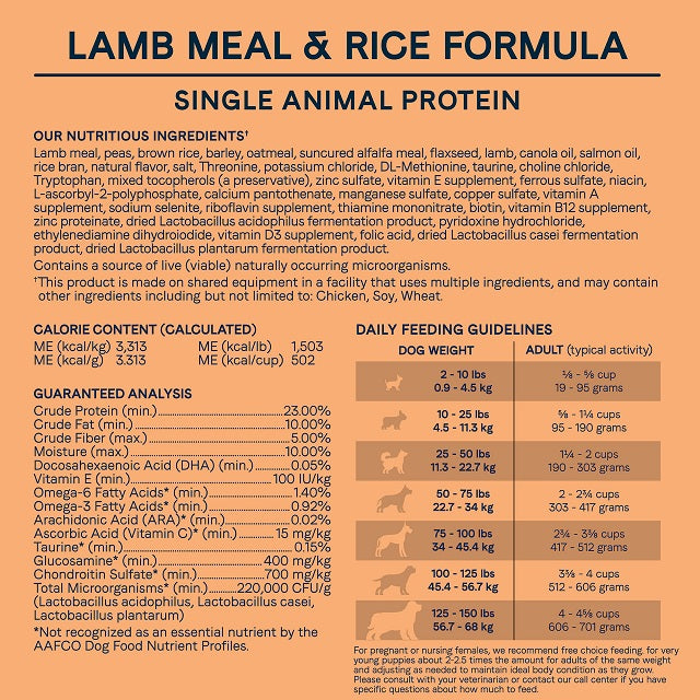 All Life Stages Dry Dog Food: Lamb Meal and Rice