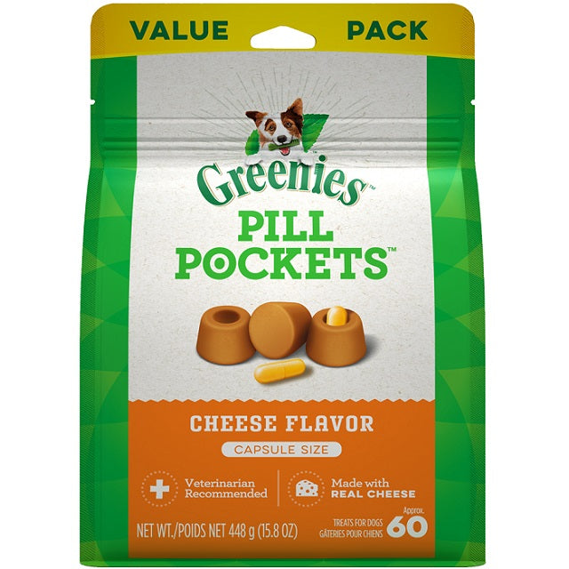 Greenies Pill Pockets Canine Cheese Flavor Dog Treats, Capsule Size