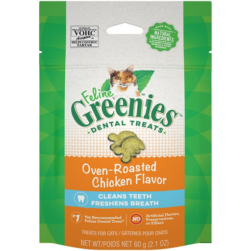 Feline Greenies Cat Dental Treats Oven Roasted Chicken Flavor