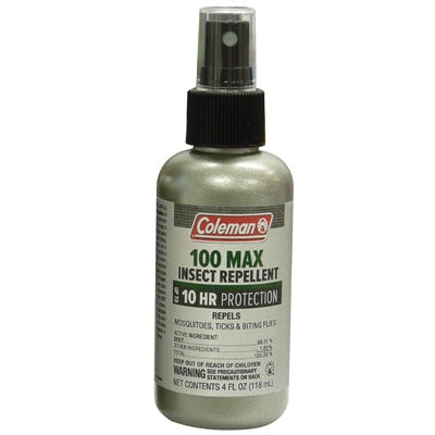 Coleman 100 Max Mosquito Repellent DEET Insect Repellent Spray, 4oz Pump Spray