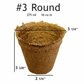 CowPots Biodegradable Seed Starting Pots, 3" Round 12-Pack