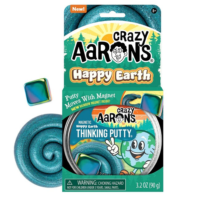 Crazy Aarons Magnetic Thinking Putty, Happy Earth 4" Tin