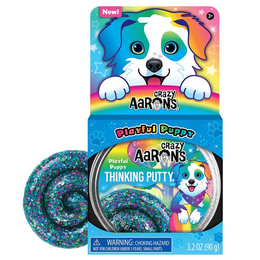 Crazy Aarons Putty Pets Thinking Putty, Playful Puppy 4" Tin