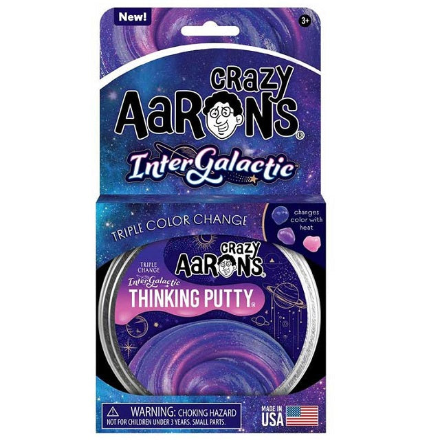Crazy Aarons Trendsetters Intergalactic Triple Color Change Thinking Putty, 4" Tin