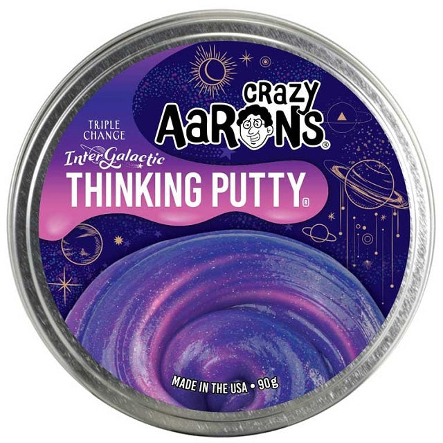 Crazy Aarons Trendsetters Intergalactic Triple Color Change Thinking Putty, 4" Tin