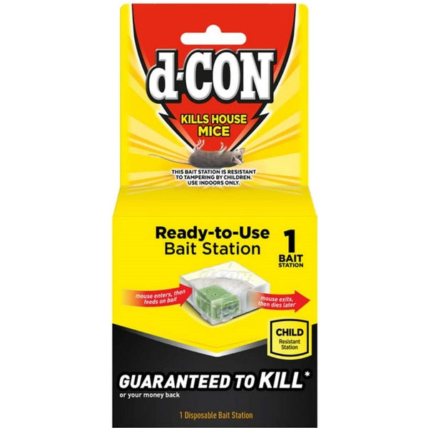 d-CON Refillable Corner Fit Mouse Poison Bait Station, 1 Trap + 2