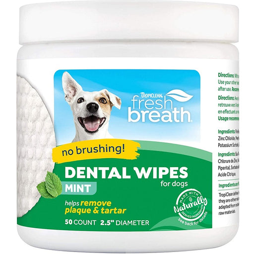 Fresh Breath Dental Wipes for Pets, 50 count