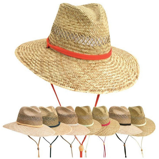 Dorfman Pacific Women's Rush Straw Lifeguard Hat with Chin Cord