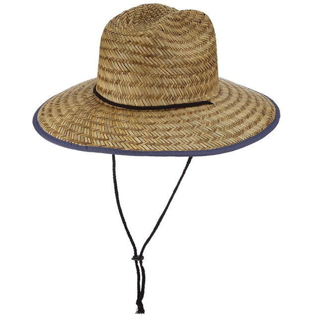 Dorfman Pacific Men's Rush Straw Lifeguard Hat with USA Printed Underbrim