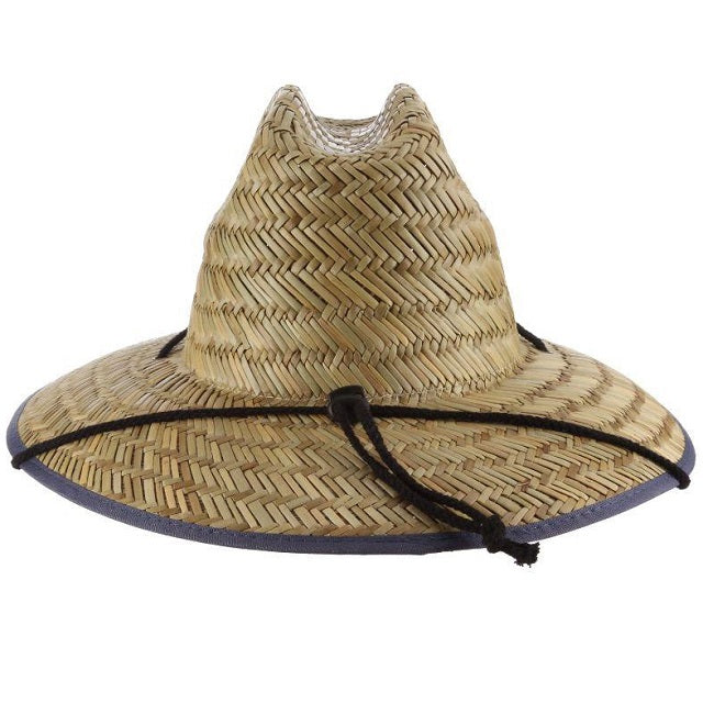 Dorfman Pacific Men's Rush Straw Lifeguard Hat with USA Printed Underbrim