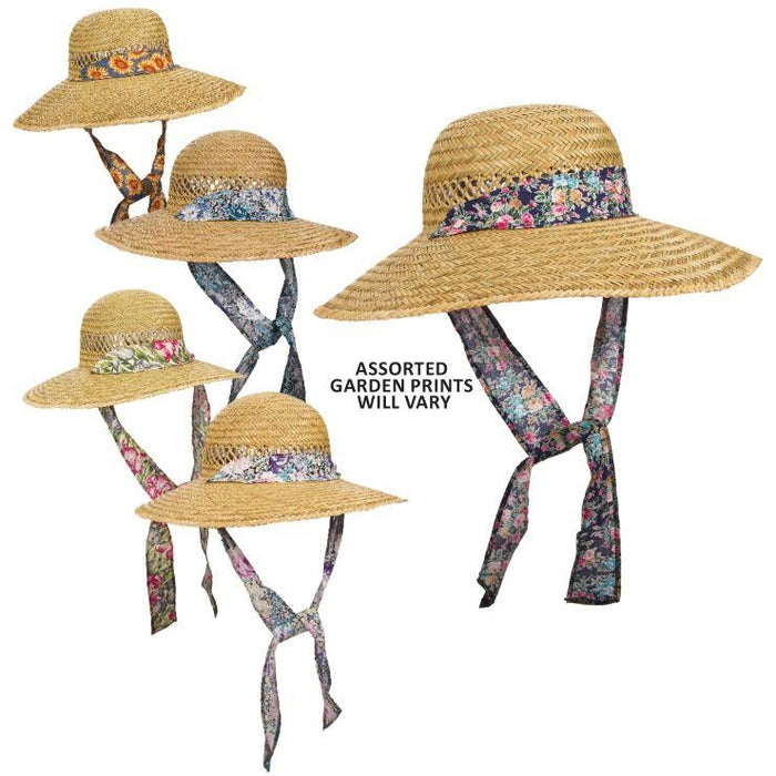 Dorfman Pacific Women's Rush Straw Garden Hat with Tie