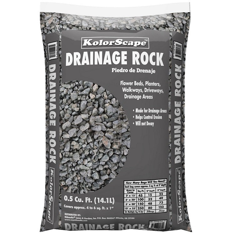 Kolorscape Gray Drainage Rock All-Purpose Stone, 0.5 Cu. Ft.