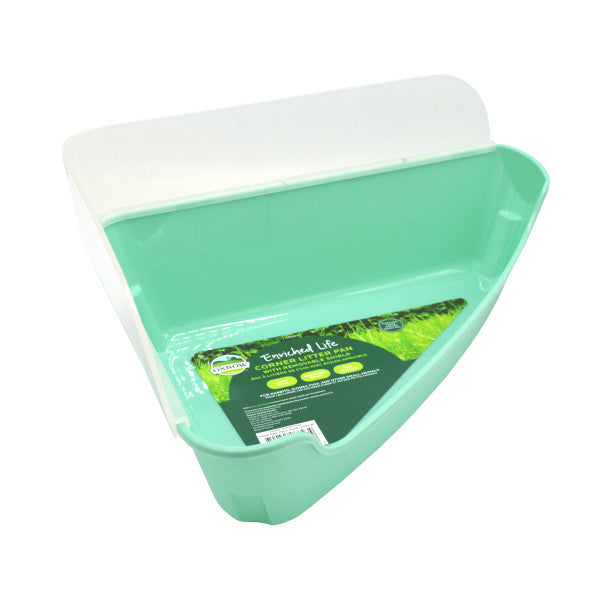 Oxbow Enriched Life - Corner Litter Pan with Removable Shield