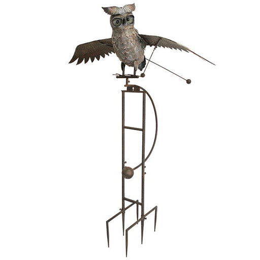 Giant Metal Flying Owl Rocking Garden Stake ZYCT820
