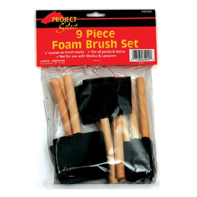 Foam Paint Brush Set - 9 Pieces