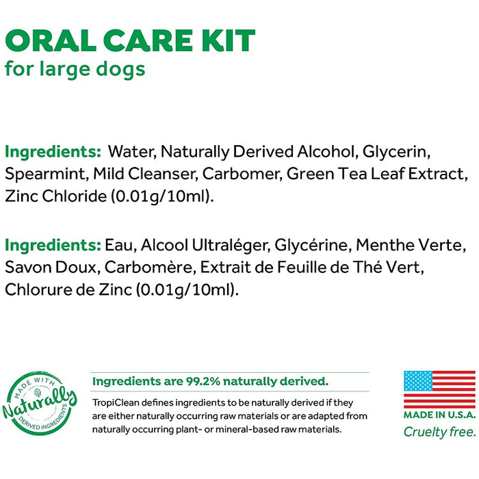 TropiClean Fresh Breath Oral Care Kit for Large Dogs
