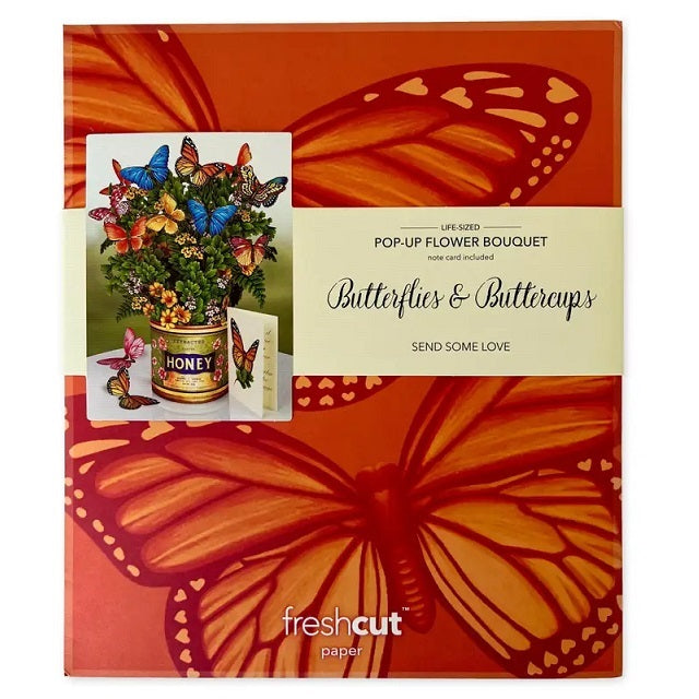 FreshCut Paper Pop Up Butterflies & Buttercups 3D Greeting Card