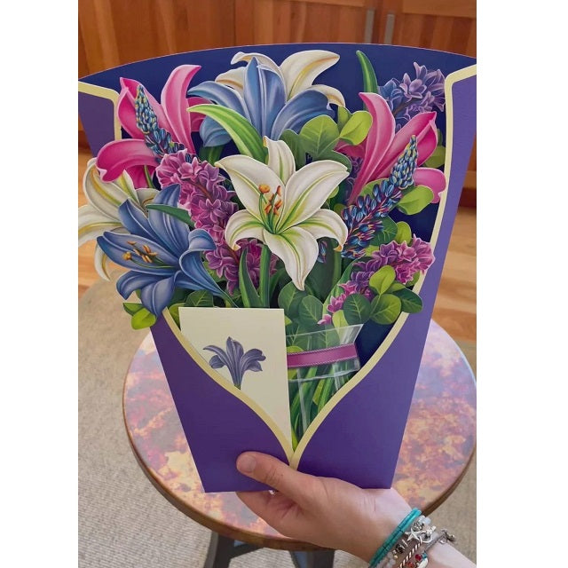 FreshCut Paper Pop Up Lilies & Lupines 3D Greeting Card