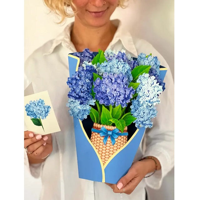 FreshCut Paper Pop Up Nantucket Hydrangeas 3D Greeting Card