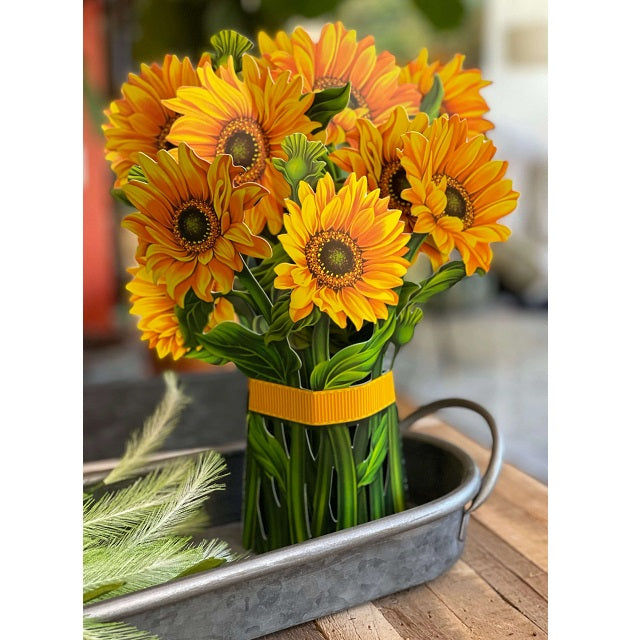 FreshCut Paper Pop Up Sunflowers 3D Greeting Card