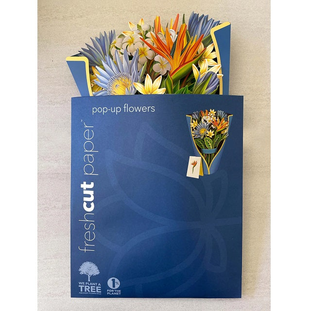 FreshCut Paper Pop Up Tropical Bloom 3D Greeting Card