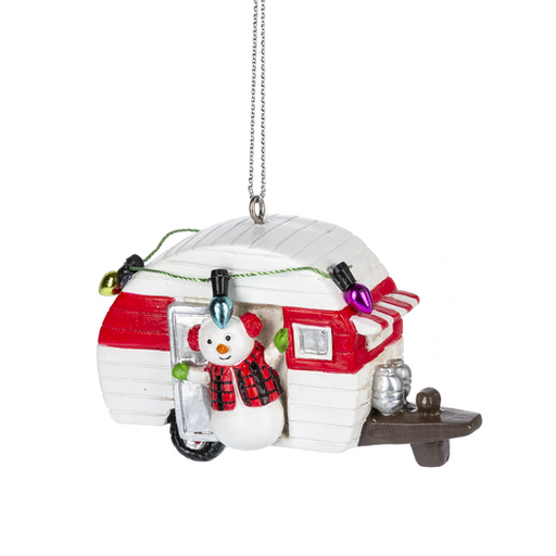 Snowman with Camper Ornament, Assorted